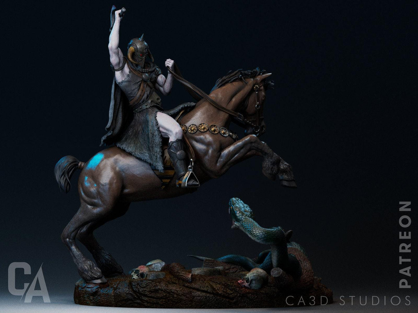 Death Dealer Painted Collectible 3D Print Fanart Statue, Frank Frazetta