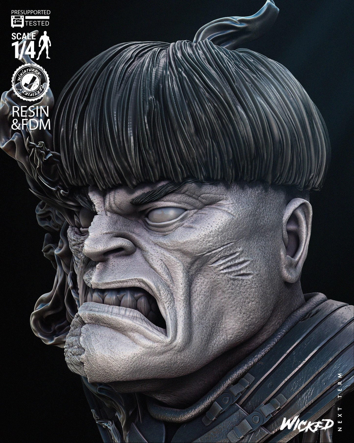 War Bust 3d print Collectible Miniature statue figure gift idea for man woman painter unpainted scale 1\10