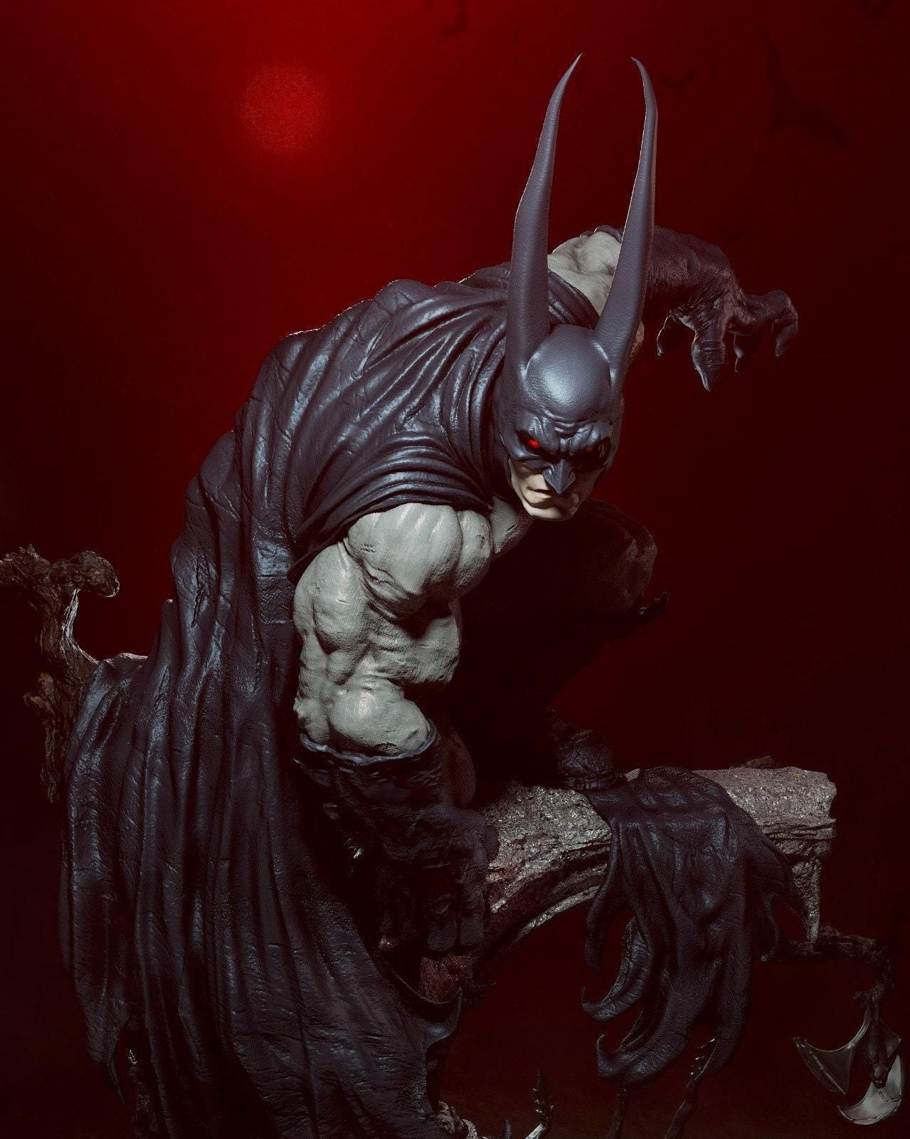 Vampire Batman 3D Printed Miniature Statue - Elseworlds Dark Knight Collectible Figure