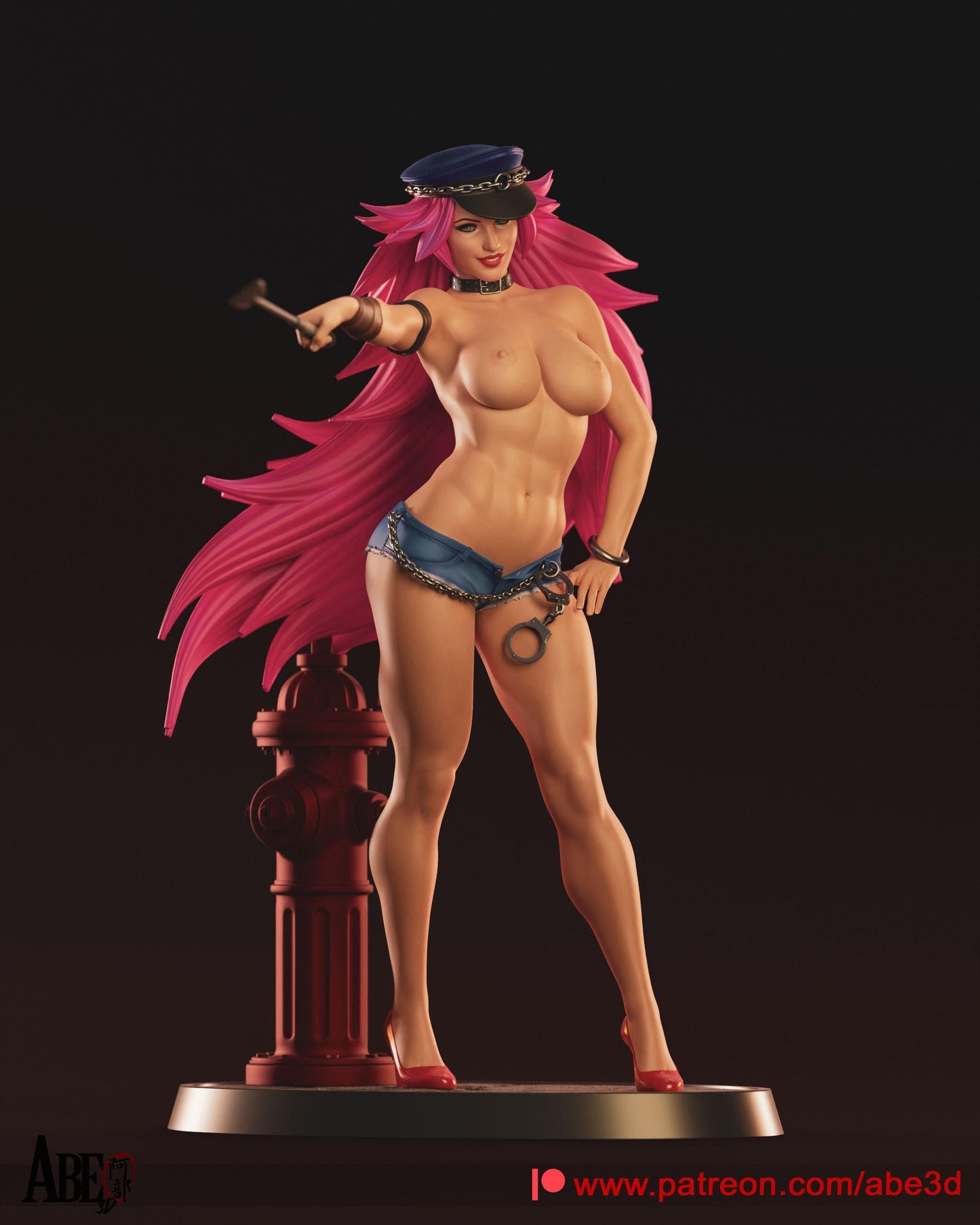Poison Street Fighter: Dynamic 3D Printed Statue - NSFW Gaming Collectible