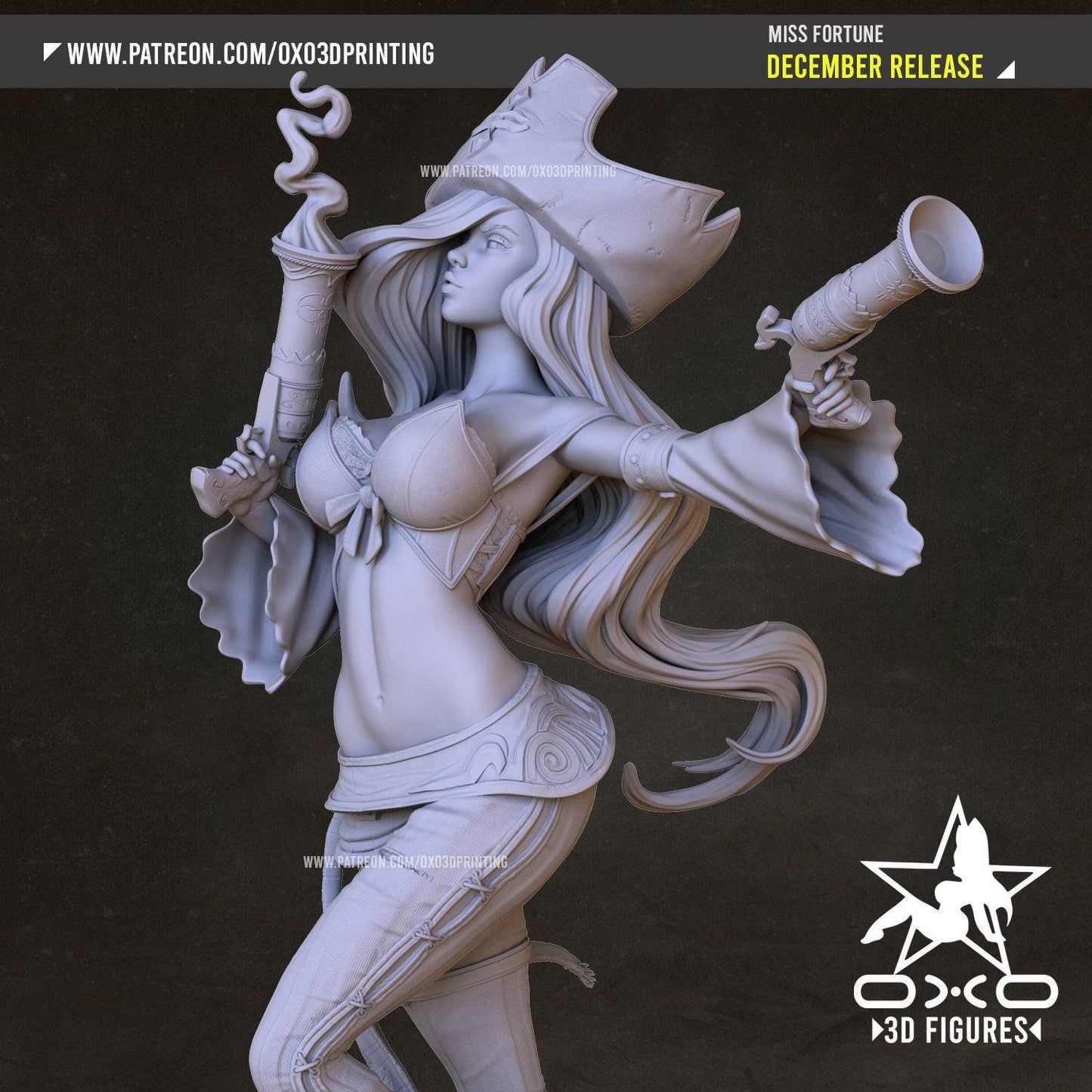 Fortune's Embrace: Miss Fortune 3D Printed Resin Statue – LoL Collectible (NSFW)