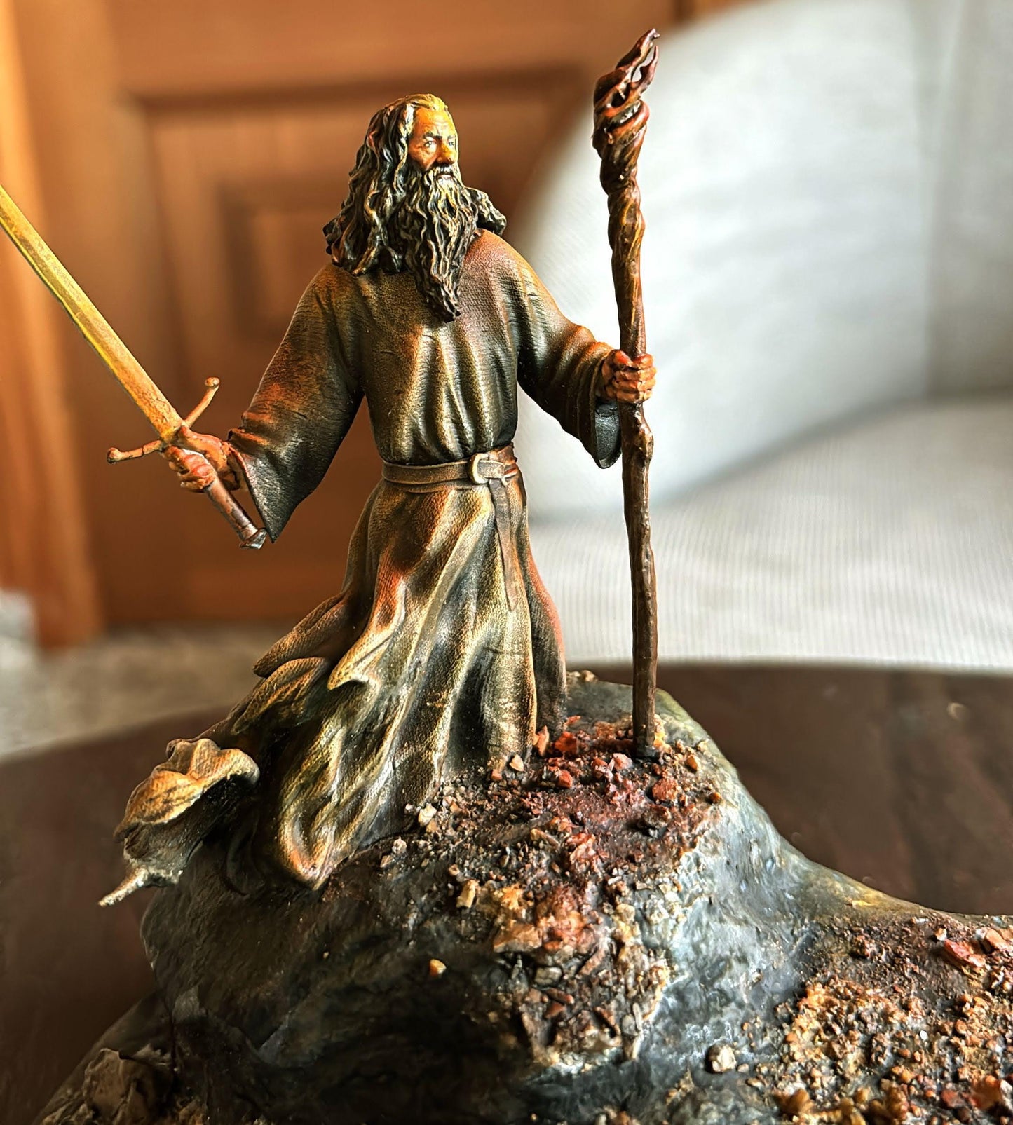Balrog vs Gandalf Diorama Fanart 3D Painted Printed Collectible Statue, Resin Figure