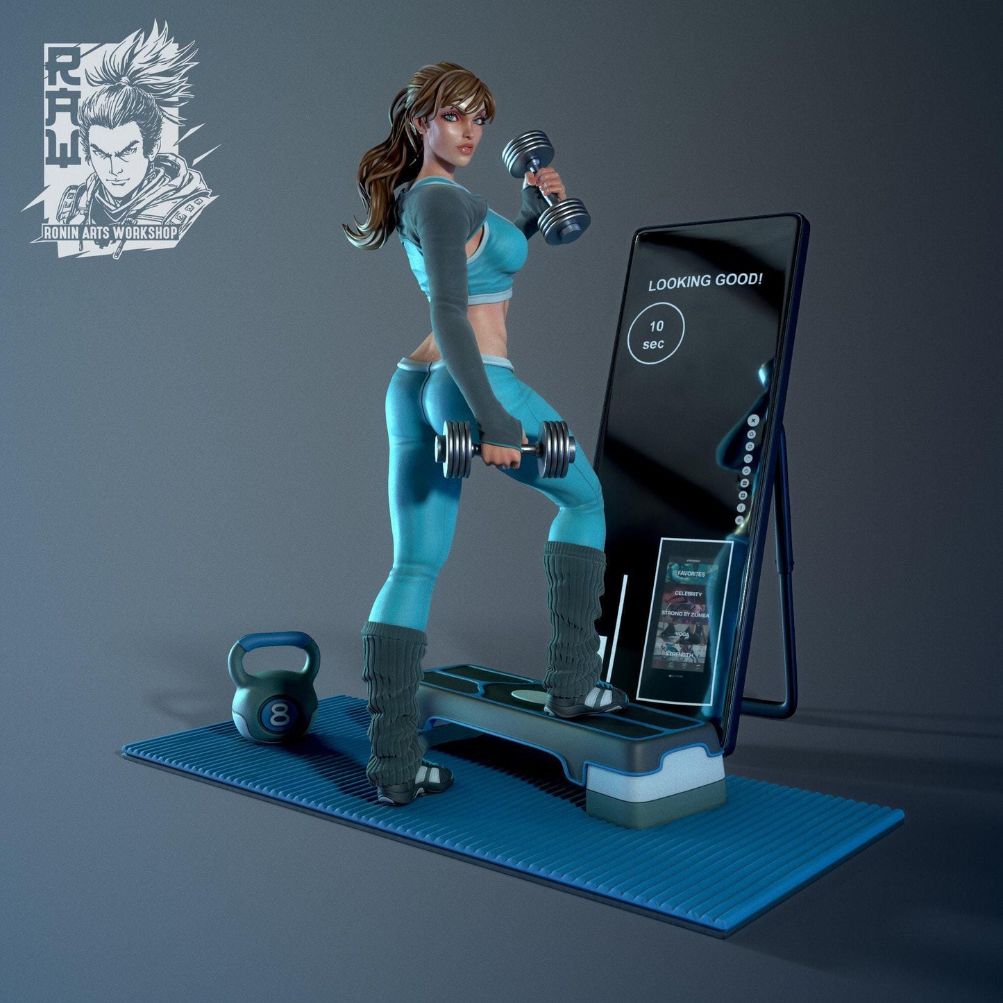 Sporty Irene Pinup 3D Print Statue: Dynamic Collectible Figure with Optional NSFW Variant!