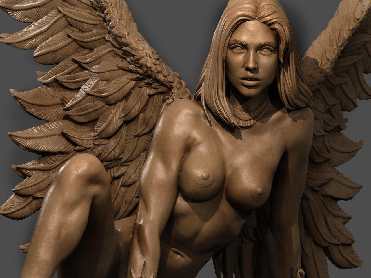 Broken Wing Boris Vallejo: Stunning Fanart 3D Printed Collectible Statue NSFW