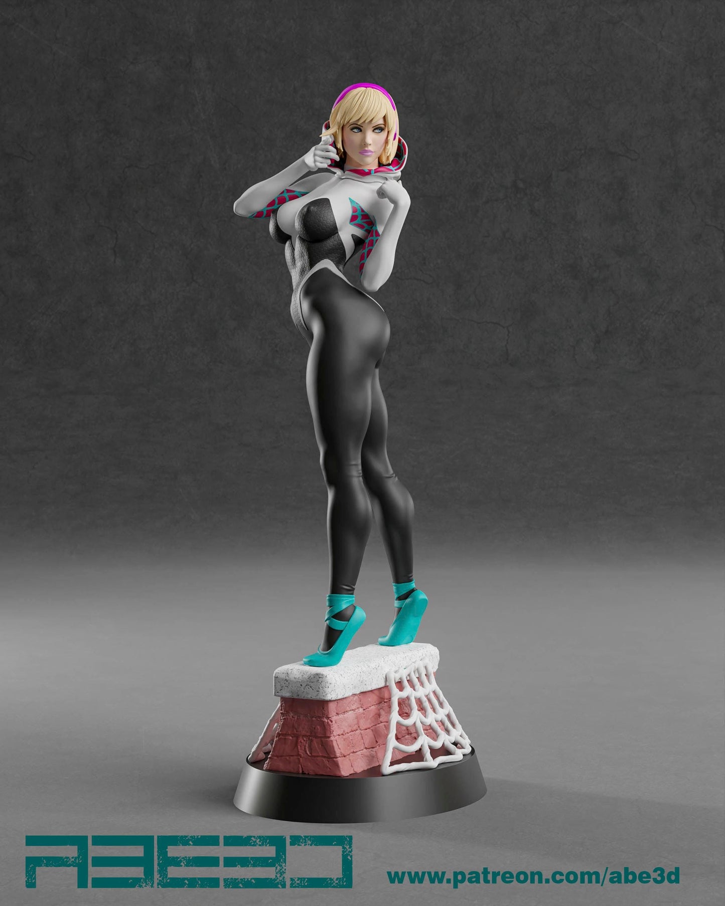 Swing into Action: Spider Gwen 3D Print Collectible Resin Statue - Epic Spider-Verse Marvel Figure