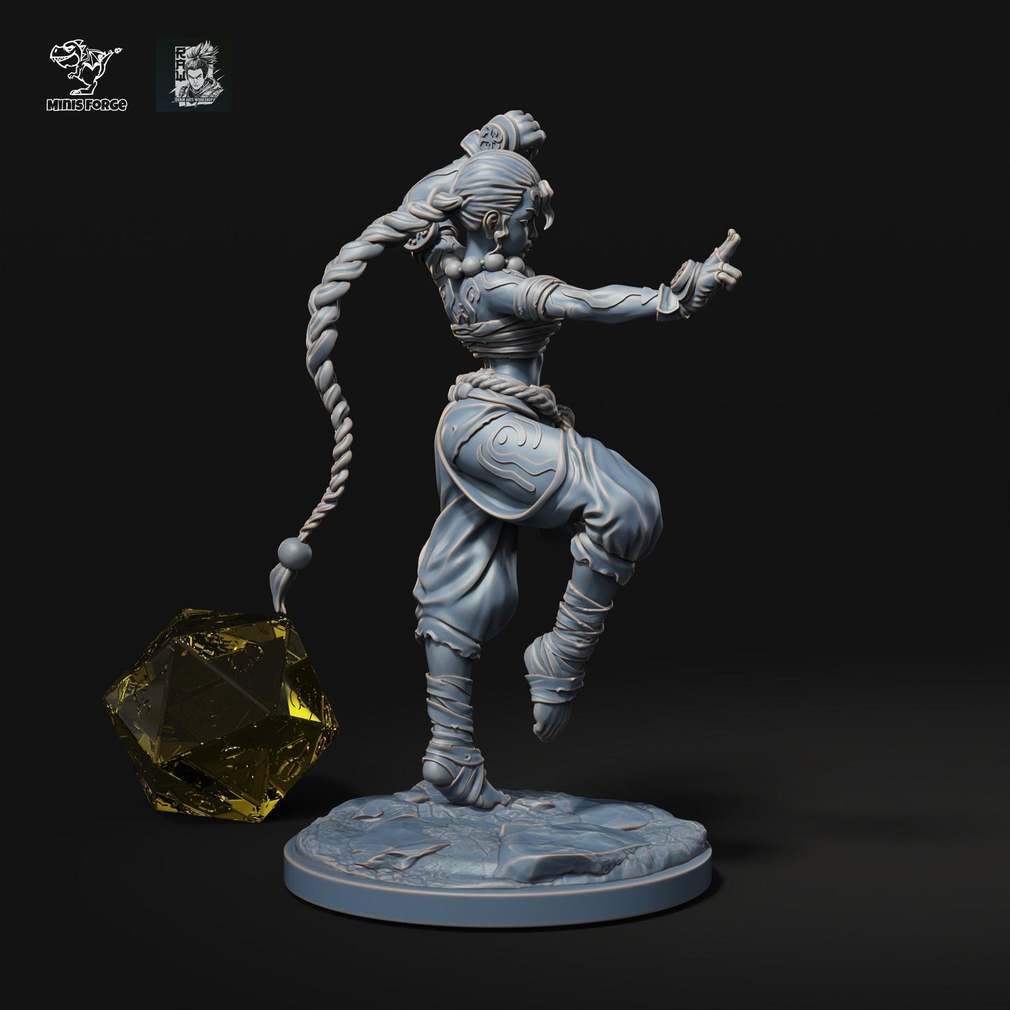 Karoku Fighting Monk, Dnd miniatures, Tabletop miniatures, 3d printed miniatures, Pathfinder, Dnd, dungeons and dragons, 35 mm, warrior monk