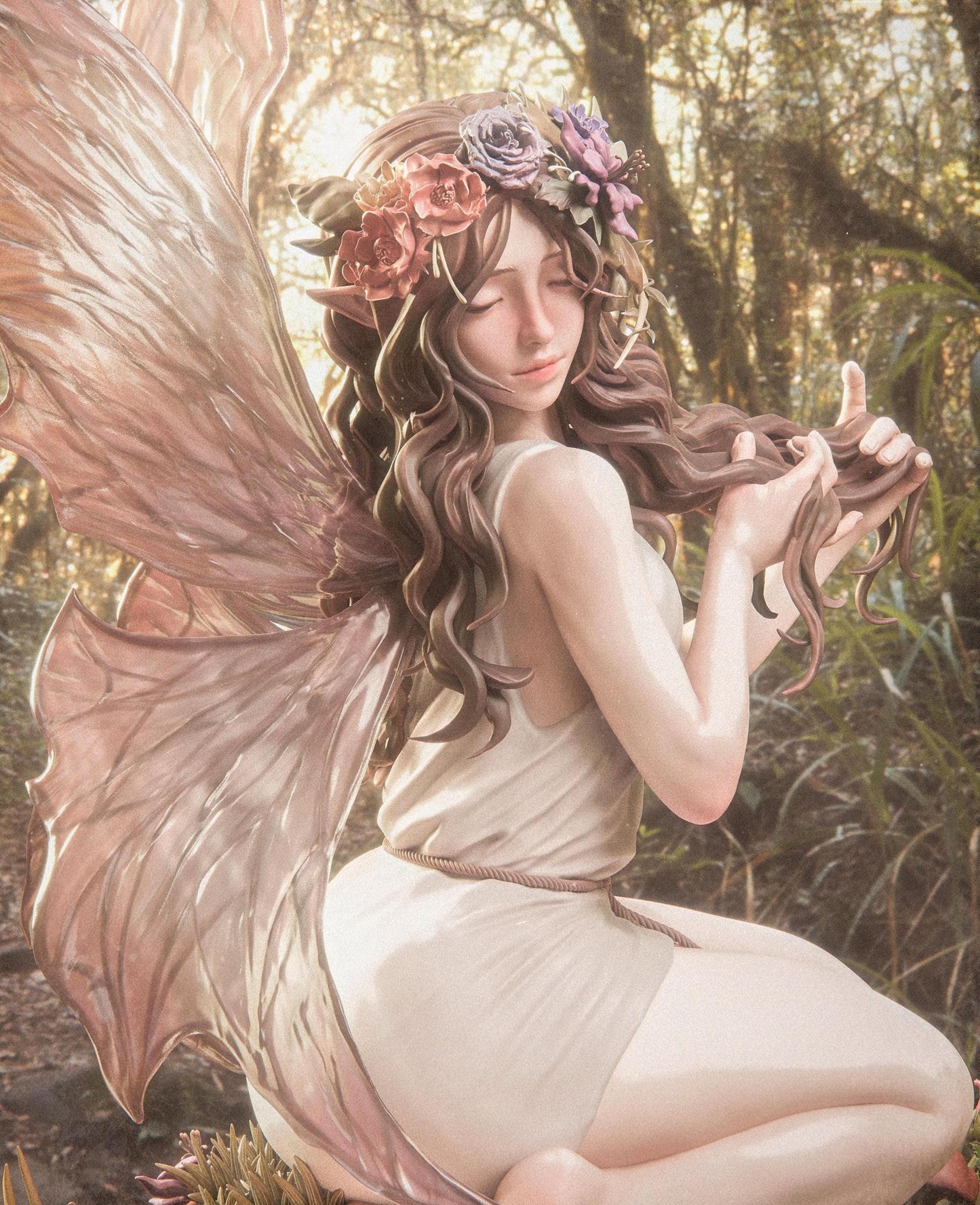 Enchanted Fairy Collectible Statue: Hand-Painted 3D Resin Figure – Magical Fantasy Home Decor