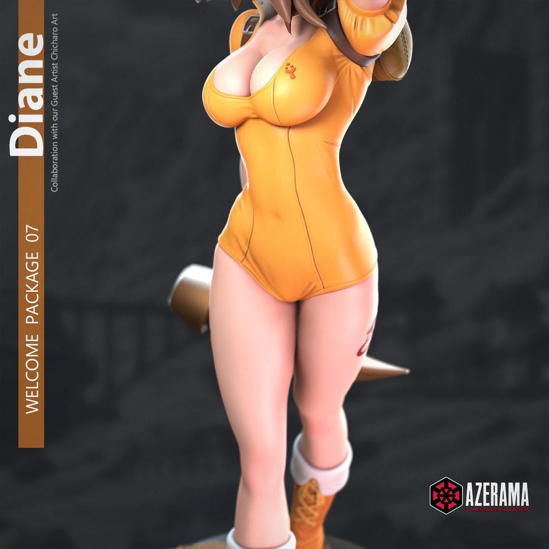 Diane 3d print Collectible Miniature statue figure gift idea for man woman painter nsfw pin up painted