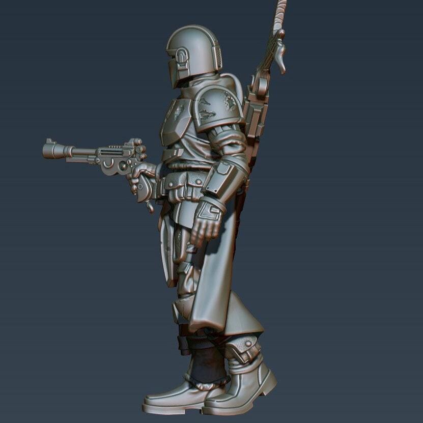 Bounty Hunter 3d print Fanart Collectible Miniature RPG Miniatures Tabletop Games ttrpg wars