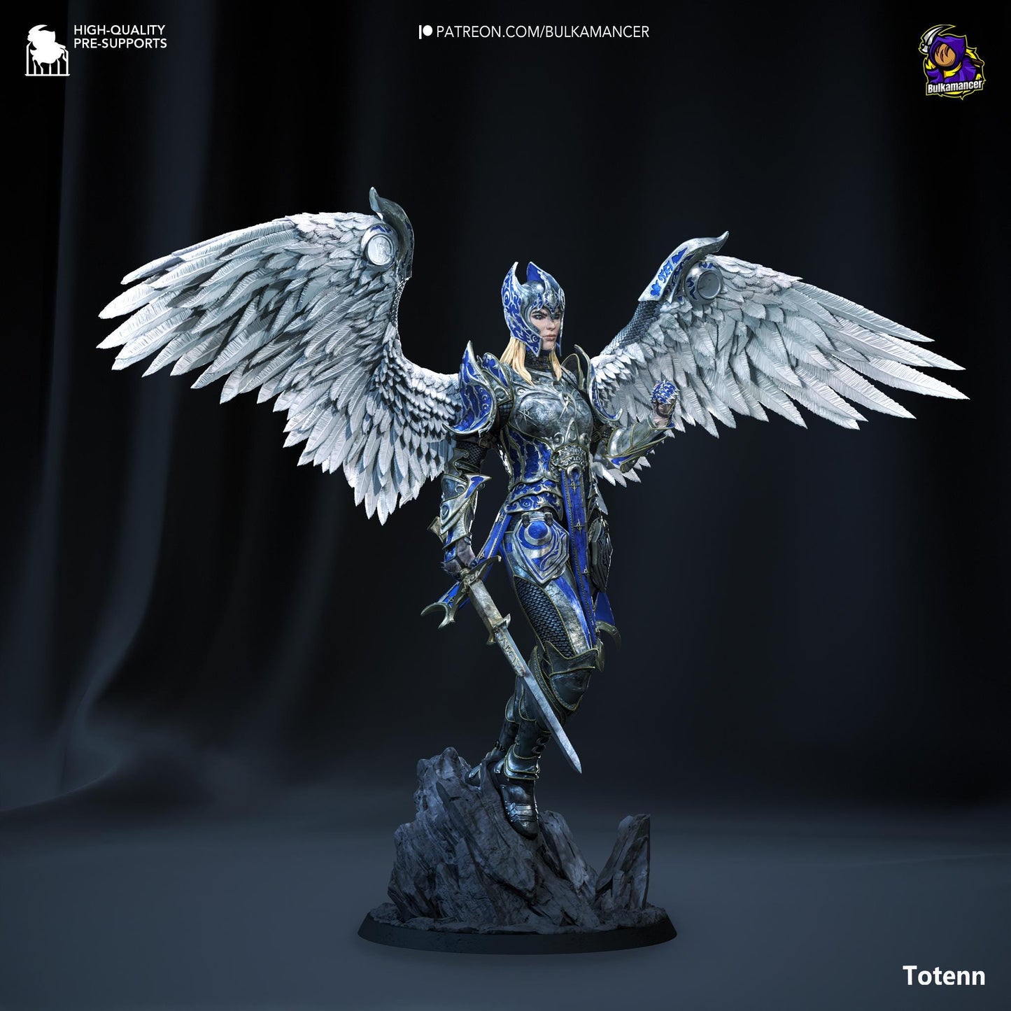 a statue of an angel holding a sword