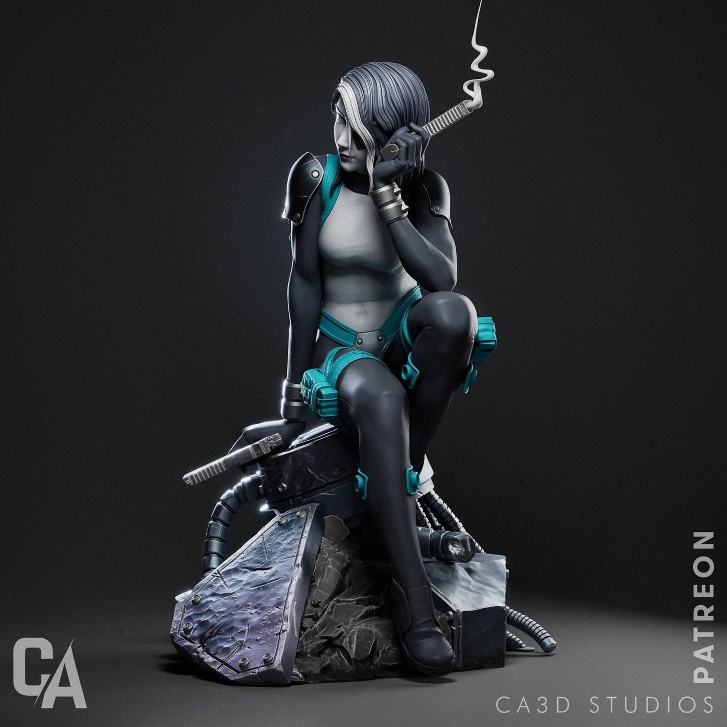 Domino Hero 3D Printed Statue: Dynamic Comic Book Collectible