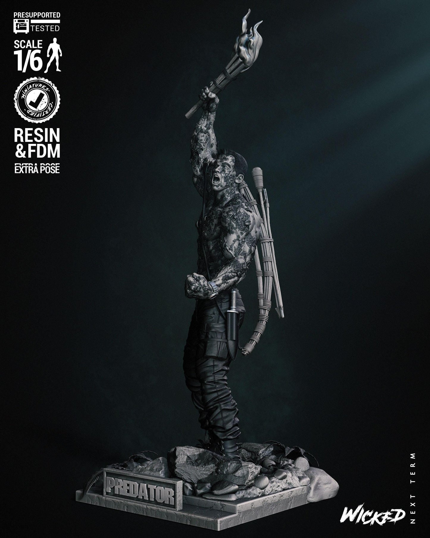 Jungle Hunter: Dutch Predator 3D Print Collectible – Iconic Action Figure