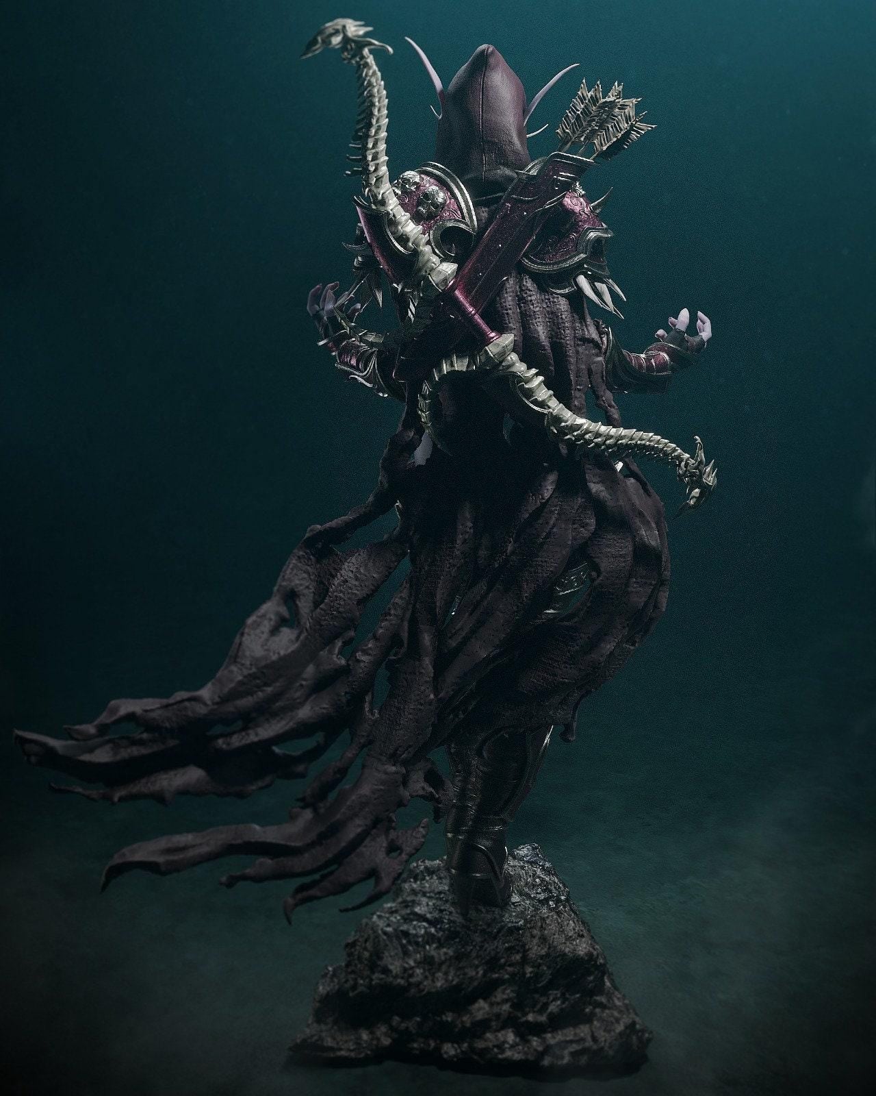 Command the Undead: Sylvanas Windrunner WoW 3D Printed Statue – Optional NSFW Variant for Adult Collector