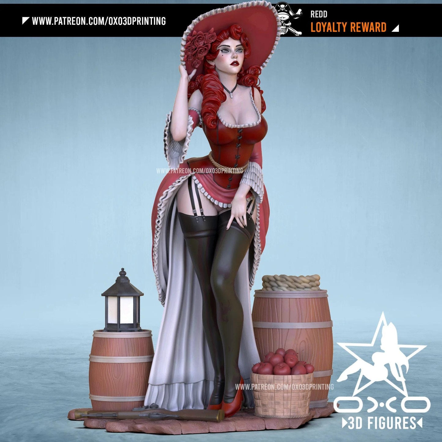 Redd Cowgirl 3D Printed Miniature: Exclusive NSFW Collectible Statue – Premium Resin Pinup Figure
