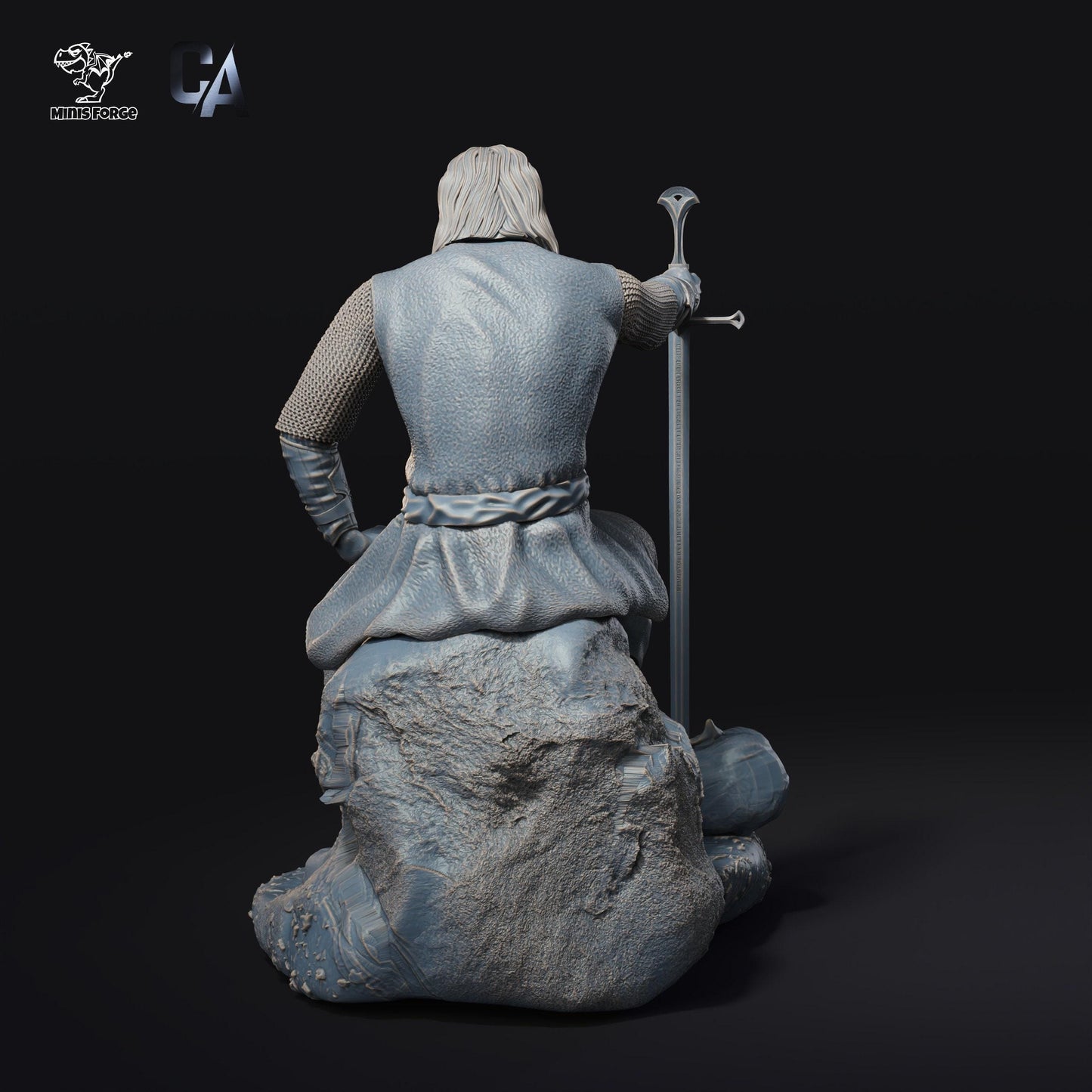 Aragorn Hand-Painted 3D Printed Statue - Iconic Lord of the Rings Collectible Figure, King of Gondor