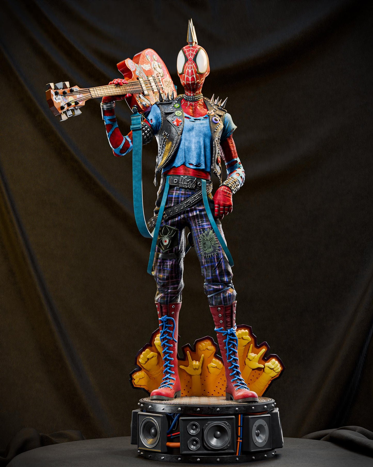 a statue of a person with a guitar