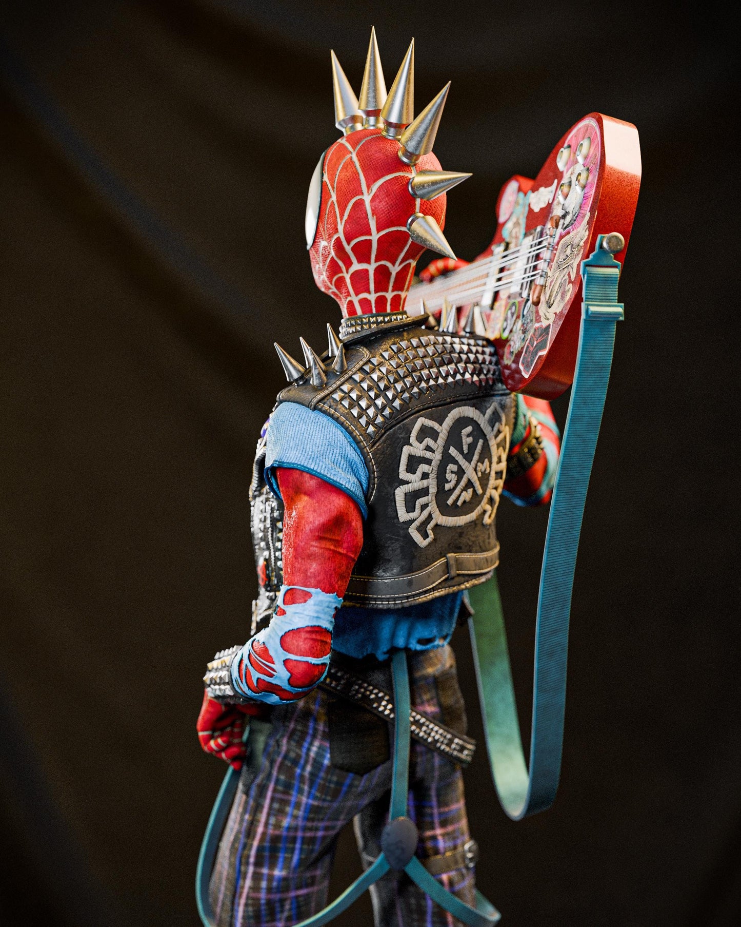 a statue of a person wearing a costume and holding a sword