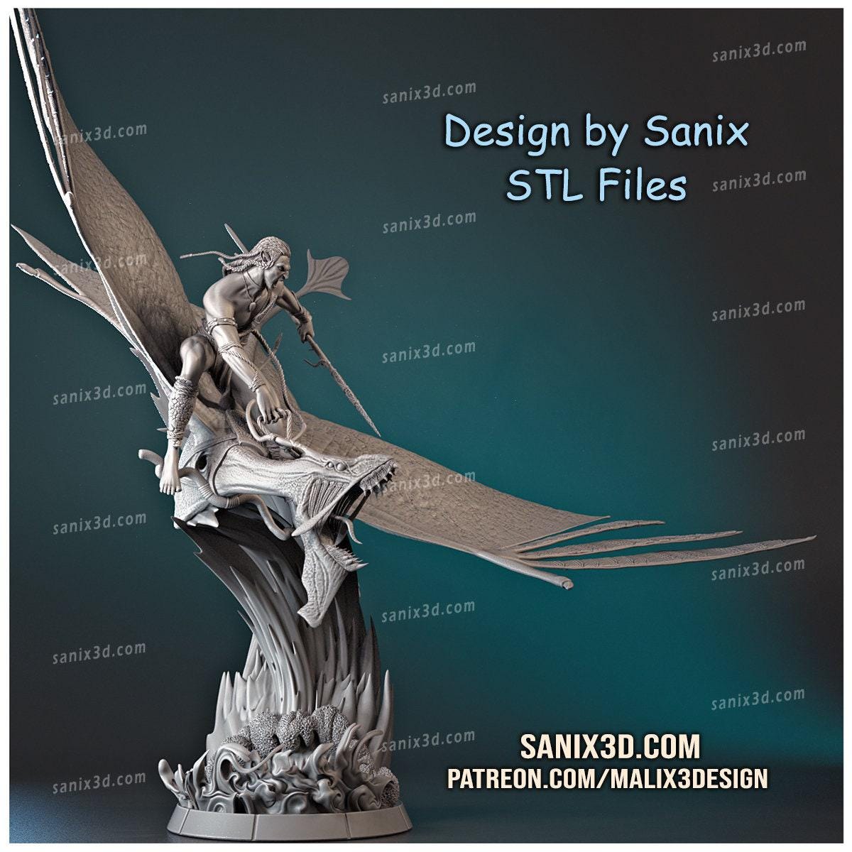 Avatar Jake Sully & Ikran: Epic 3D Printed Resin Collectible - Pandora Display