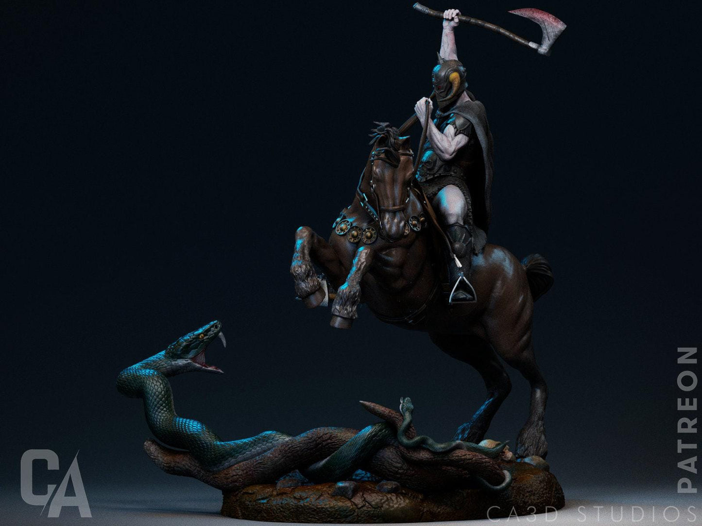 Death Dealer Painted Collectible 3D Print Fanart Statue, Frank Frazetta