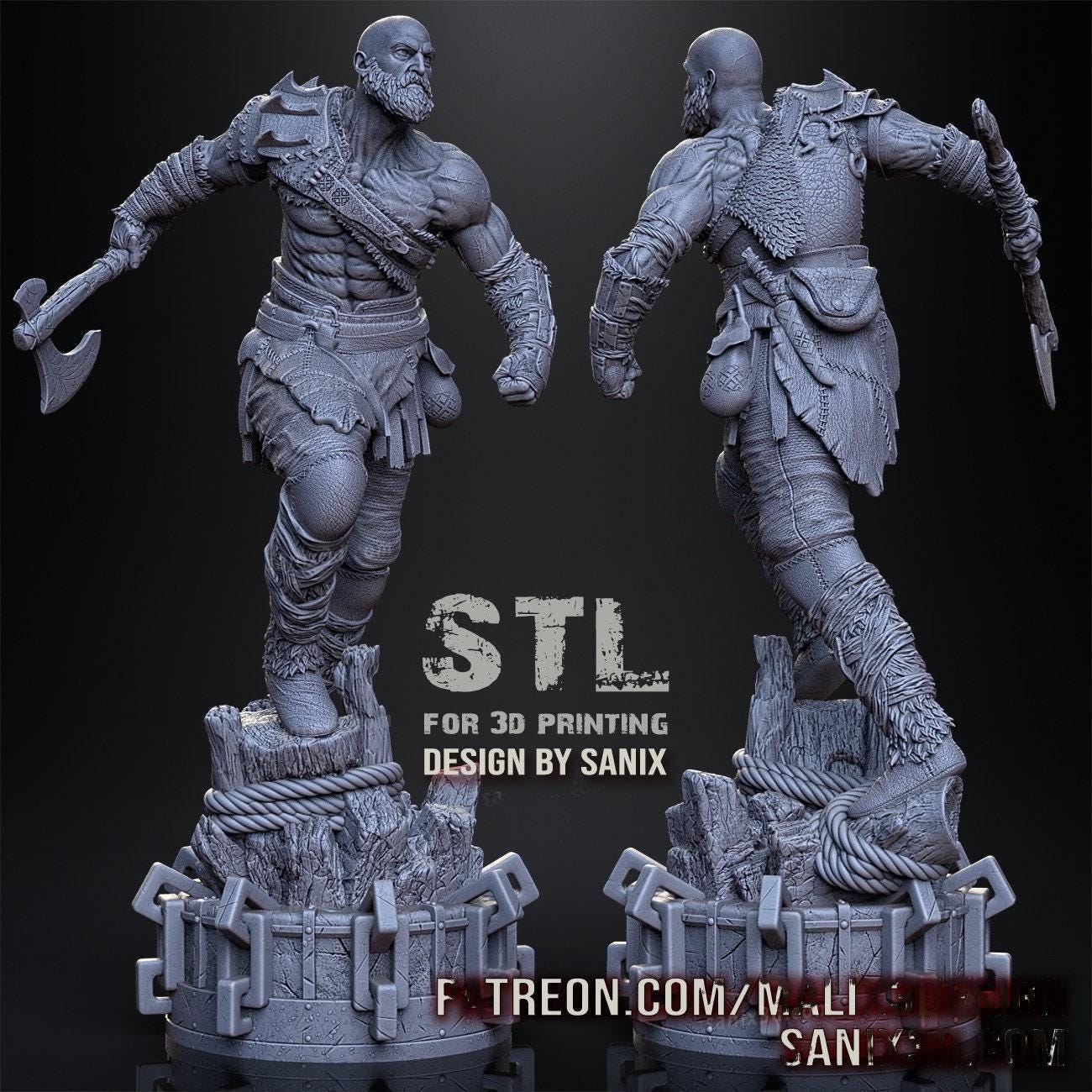 Kratos Collectible Resin Statue – Painted & Unpainted God of War Model Kits for Fans