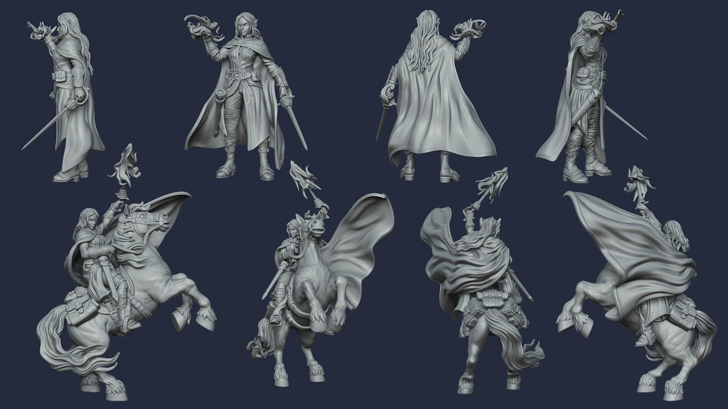 Medwyn Half-Elf Warlock 3D Printed Miniature for DnD, Pathfinder & Warsurge - Mystic Pact 35mm Scale Figure for Epic Adventures
