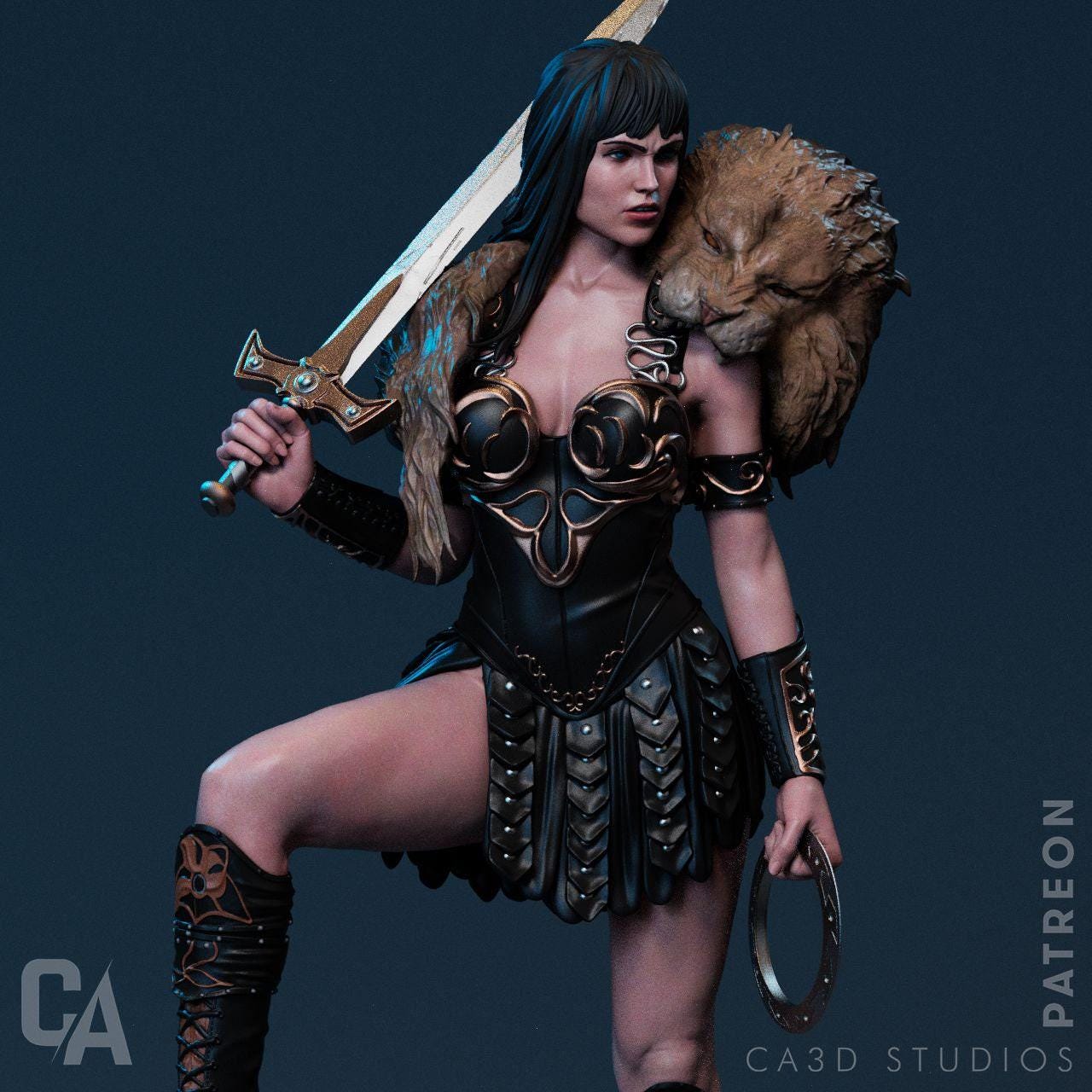 Warrior Princess: Xena Fanart 3D Printed Collectible Statue – Iconic Figure (NSFW)