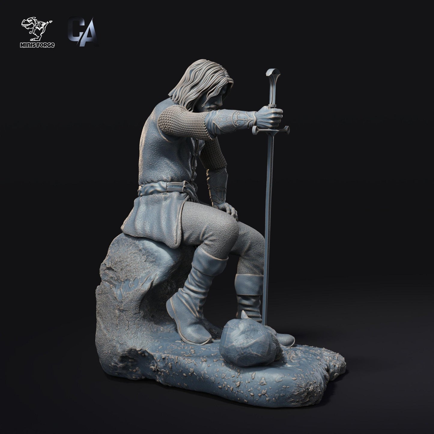 Aragorn Hand-Painted 3D Printed Statue - Iconic Lord of the Rings Collectible Figure, King of Gondor