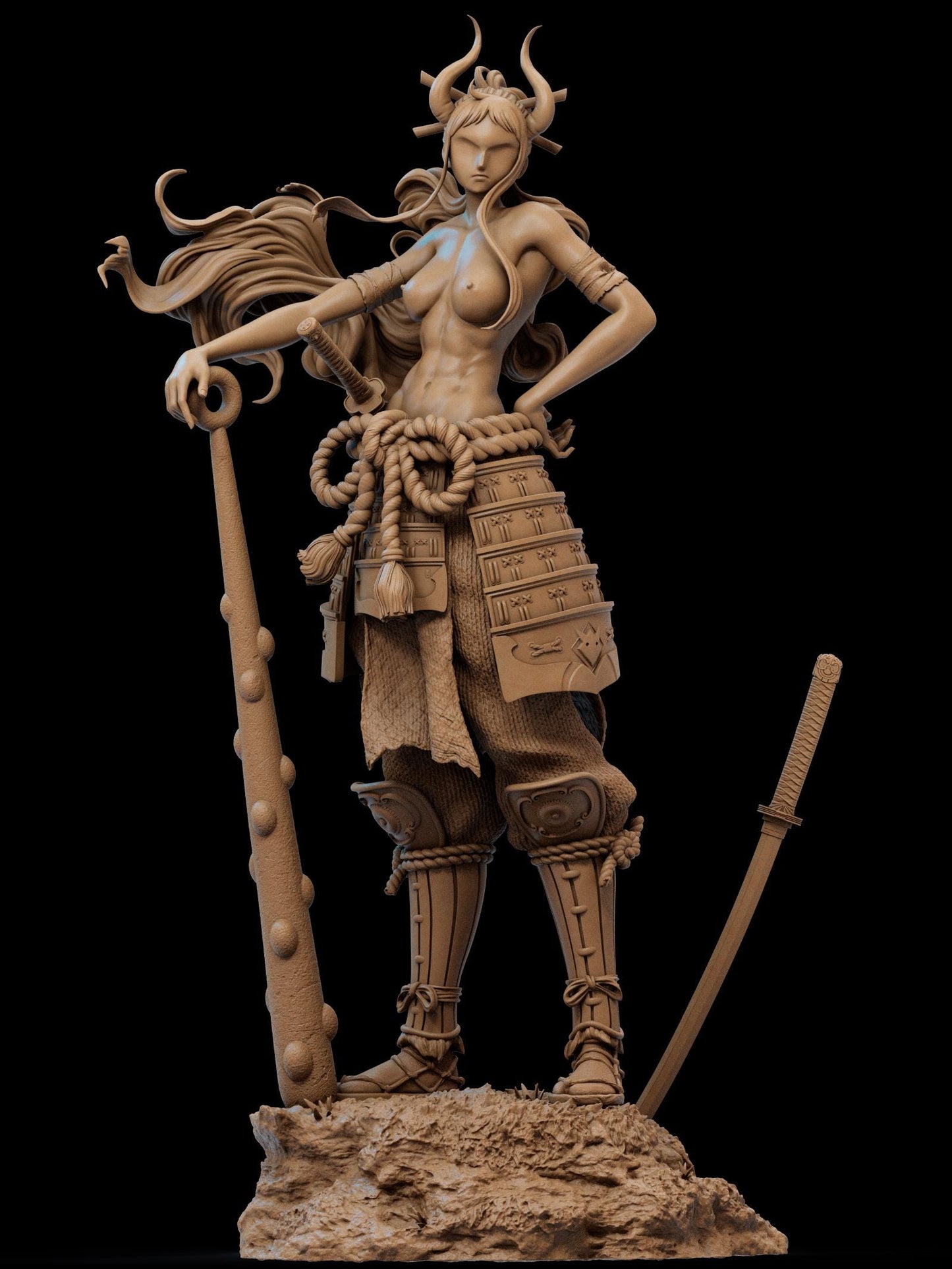a statue of a woman holding a spear