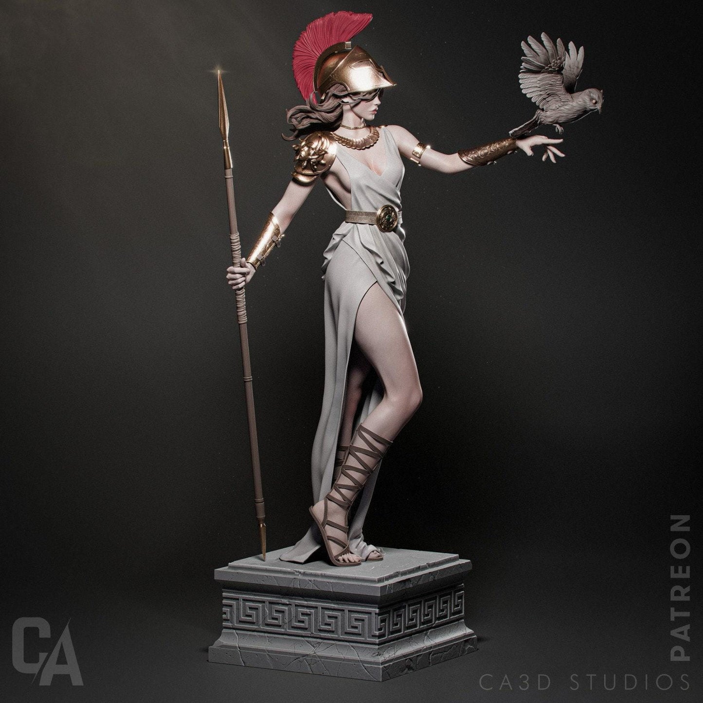 Exquisite Athena 3D Printed Statue: Goddess of Wisdom & War Greek Mythology Collectible Figure
