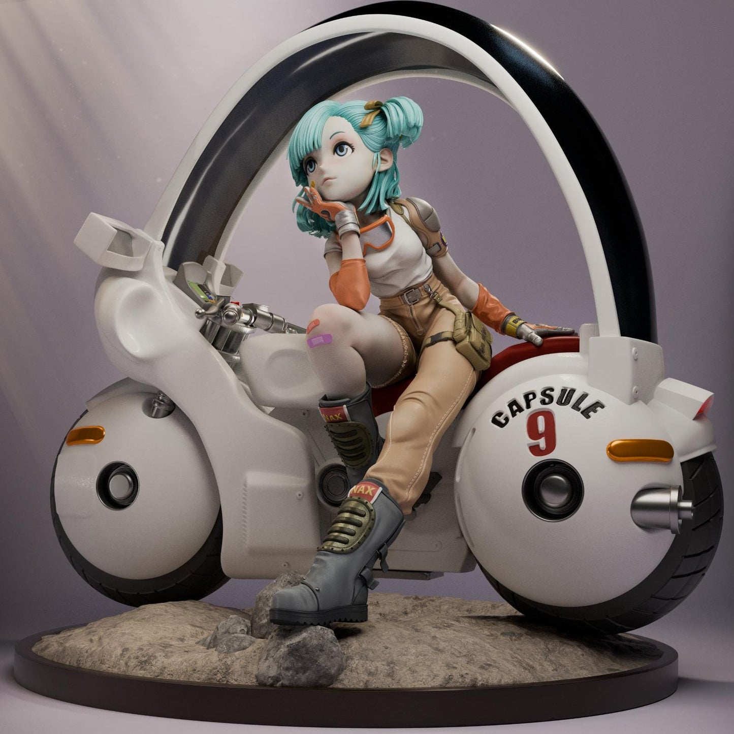 a statue of a woman riding a motorcycle