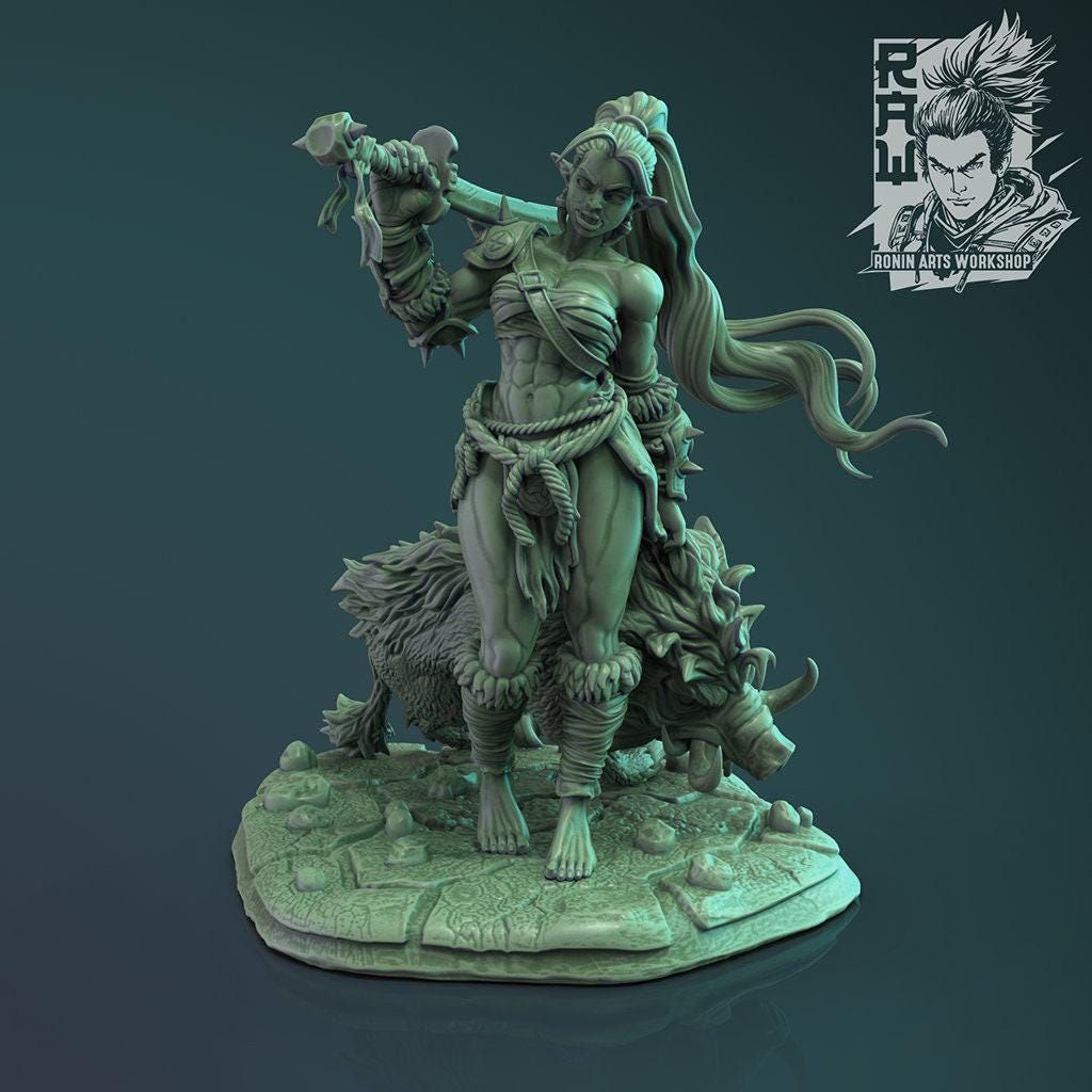 Claws of Hacta Female Orc Warband: Unleash Ferocity and Strength in Your Tabletop Adventures with These 3D-Printed Miniatures 35mm scale