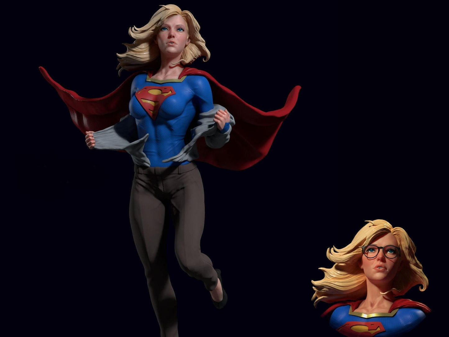 Stunning Supergirl 3D Printed Statue: Iconic DC Comics Heroine Collectible Fan Art Figure