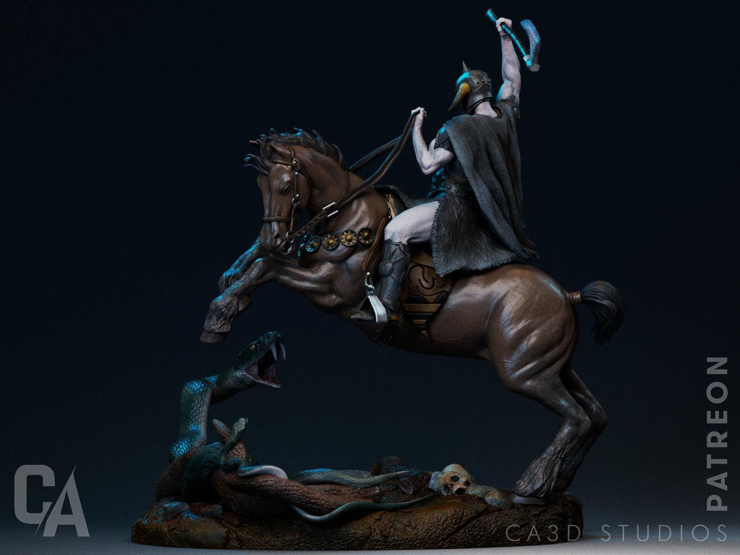 Death Dealer Painted Collectible 3D Print Fanart Statue, Frank Frazetta