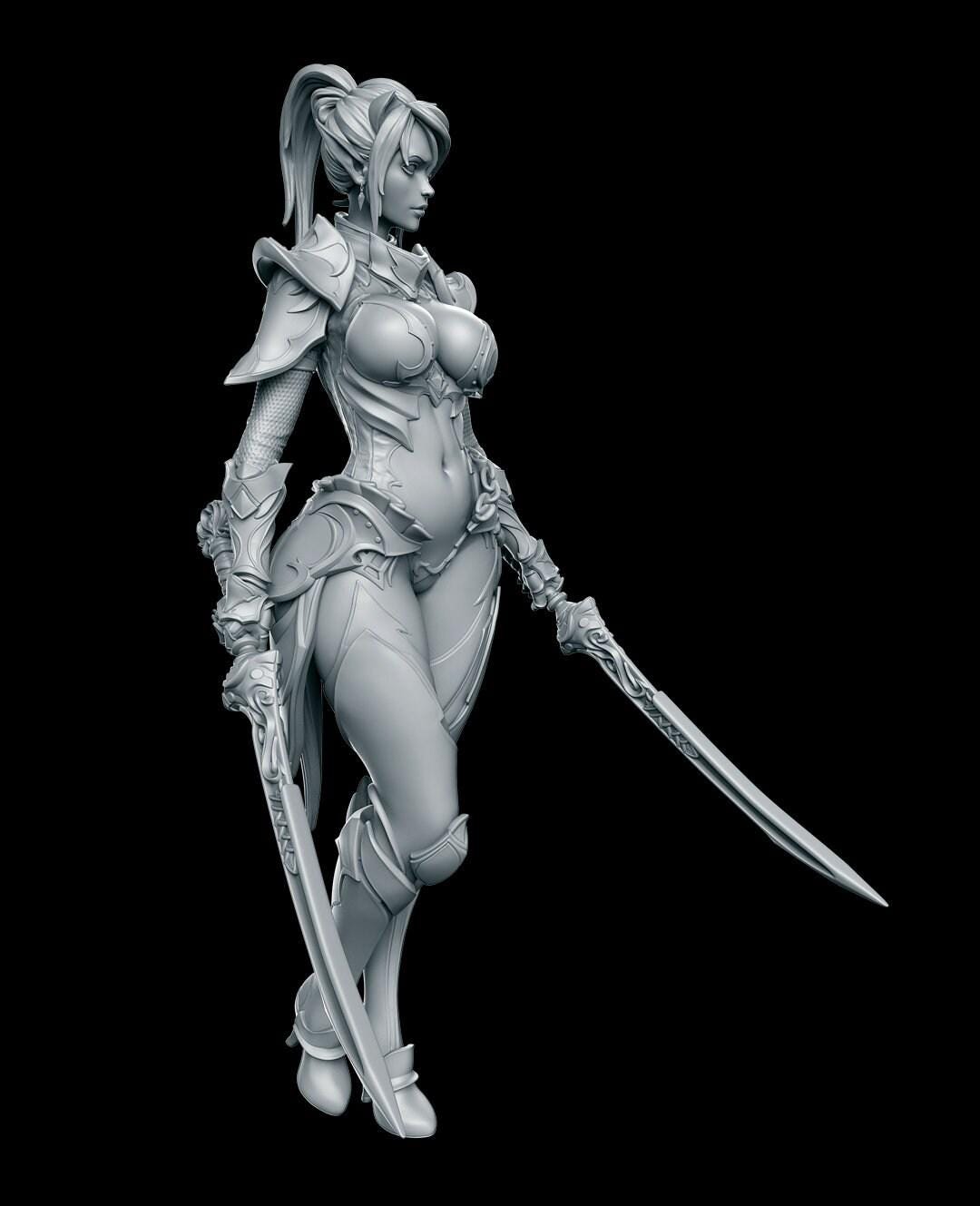 Dark Elf Assassin Collectible Resin Statue – Painted & Unpainted Miniature Model Kits for Tabletop & RPG Fans