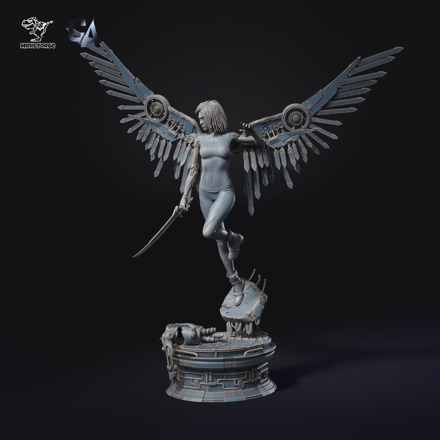 Battle Angel Alita: Dynamic Fanart 3D-Printed Collectible Figure - Cyberpunk