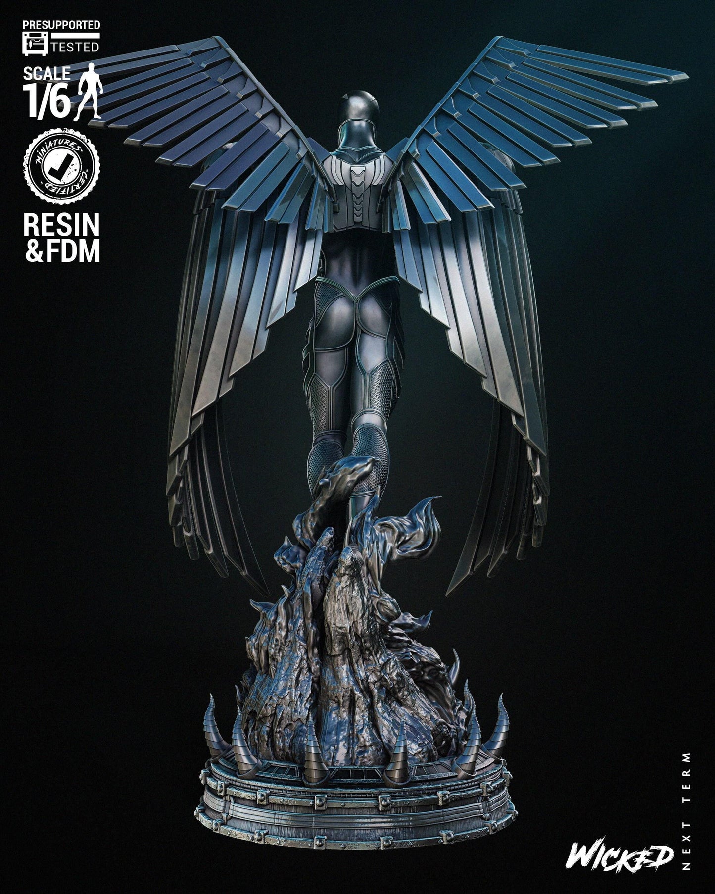 Dynamic Archangel Marvel 3D Printed Collectible Statue | Hand-Painted X-Men Mutant Figure for Comic Fans