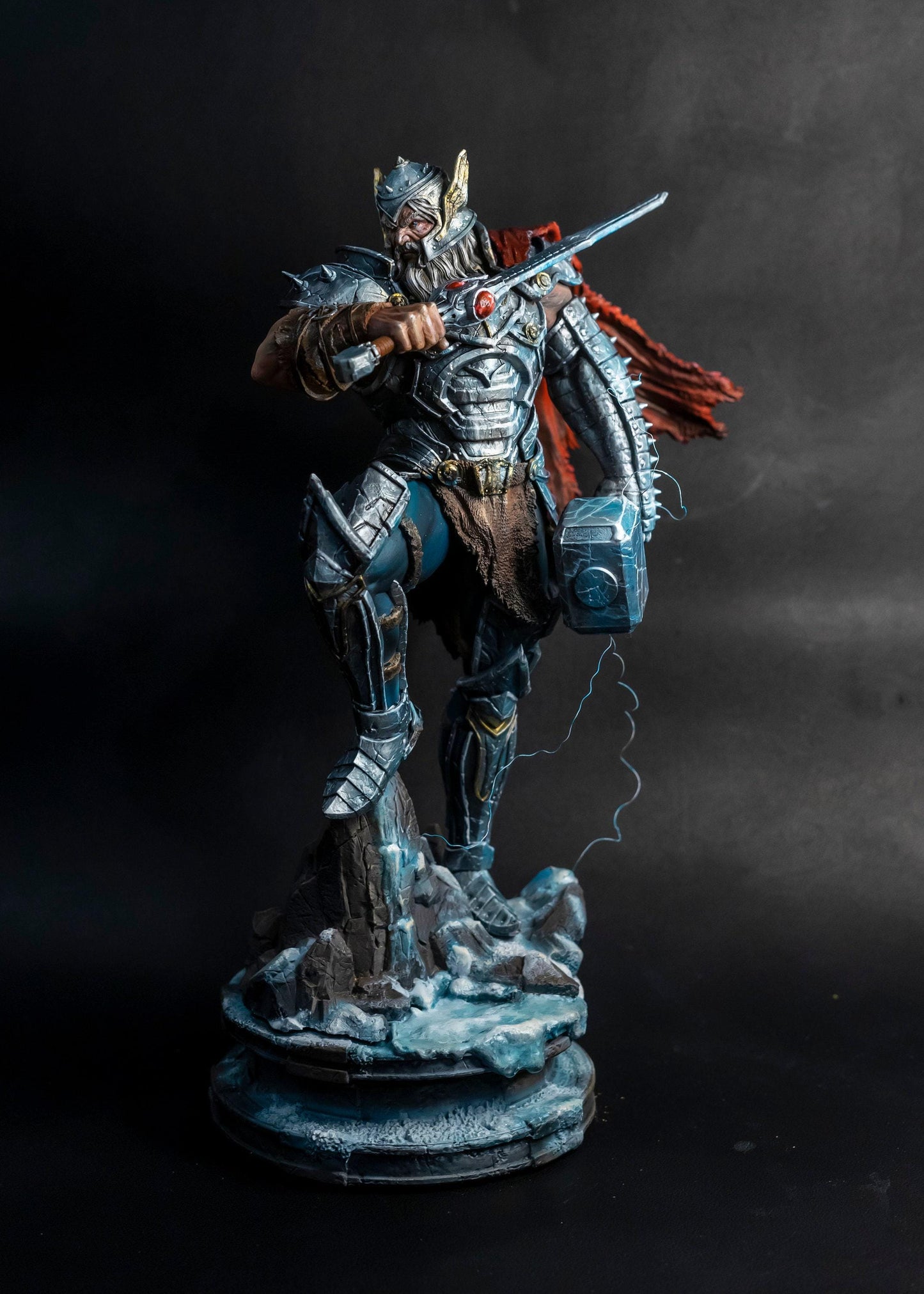 Thor King of Asgard Painted 3D Print Statue: Majestic Marvel Collectible Figure, Detailed God of Thunder Design, Asgard Decor