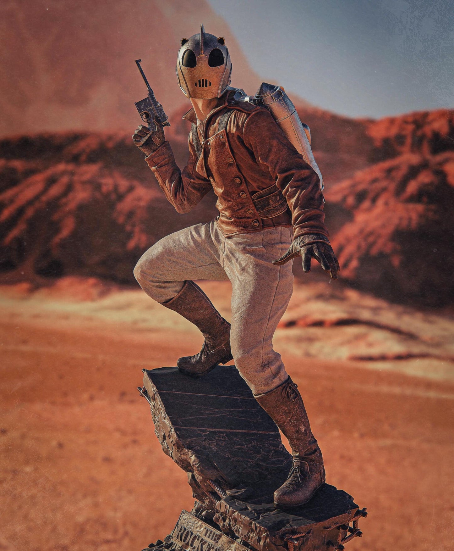 The Rocketeer Collectible Statue Hand-Painted 3D Resin Figure - Ready-to-Display Retro Hero, Pulp Adventure Art