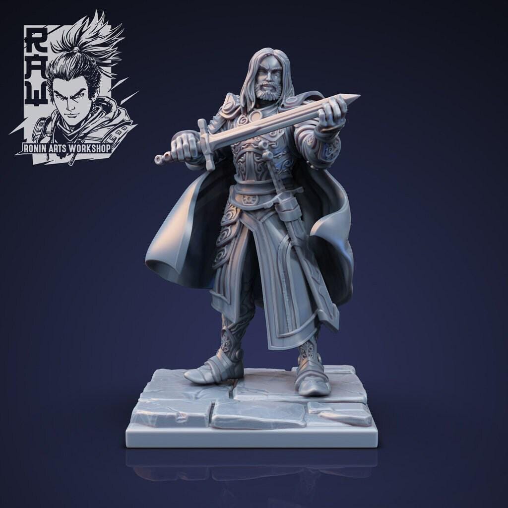 Baldur Warrior - Unpainted 35mm Miniature - Heroic Fighter Figure
