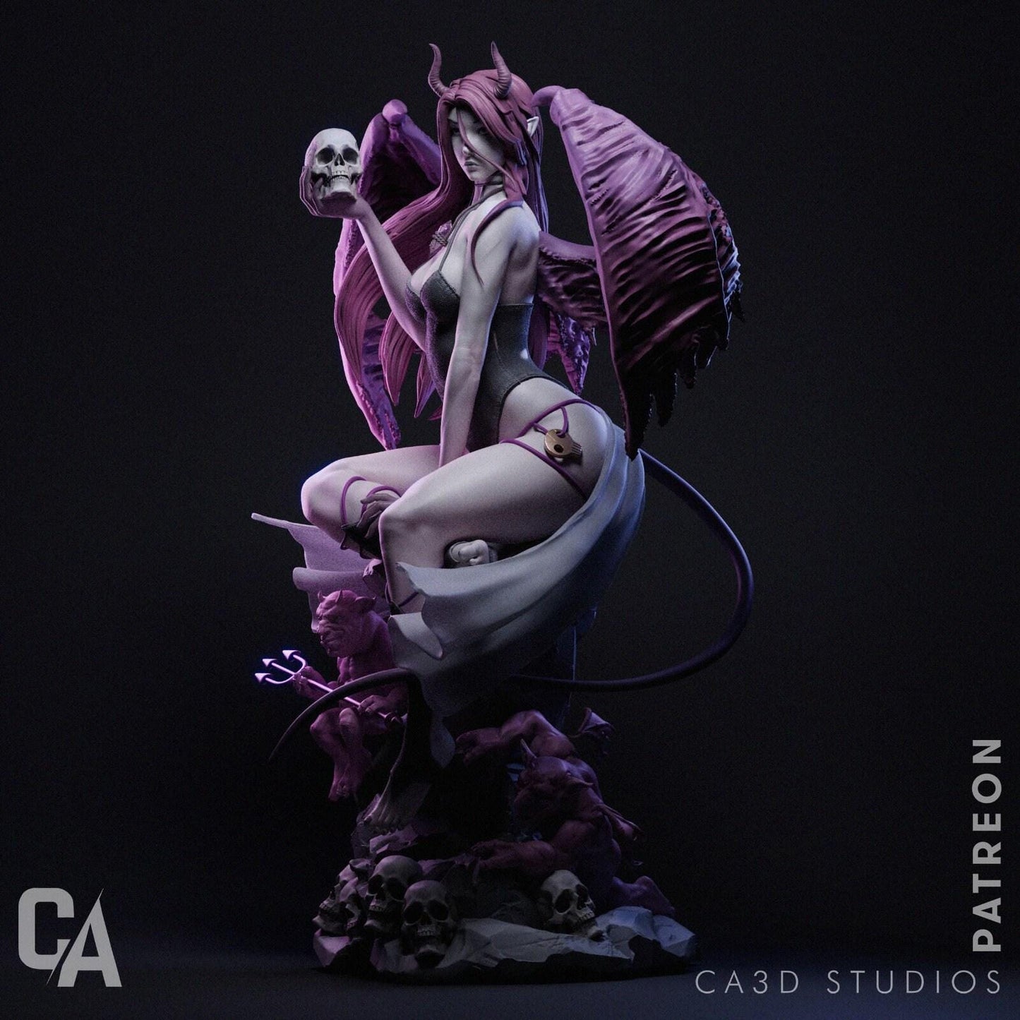 Succubus Love Deamon: Exquisite 3D Printed Resin Pinup Miniature for Collectors & Enthusiasts