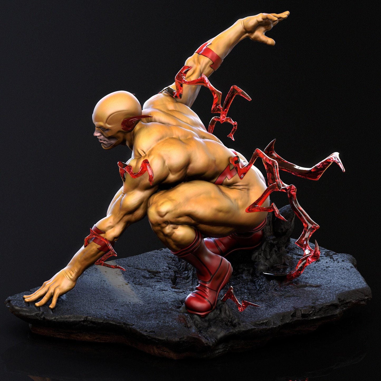 Epic Reverse Flash 3D Printed Collectible Statue | Hand-Painted DC Comics Villain Figure for Speedster Fans