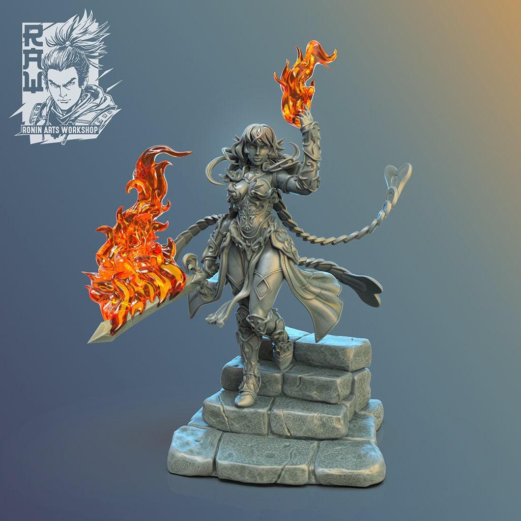 Pyromancers Warband, Dnd miniatures, Tabletop miniatures, 3d printed miniatures, Collectible figurines, Pathfinder, Dnd, 35 mm scale