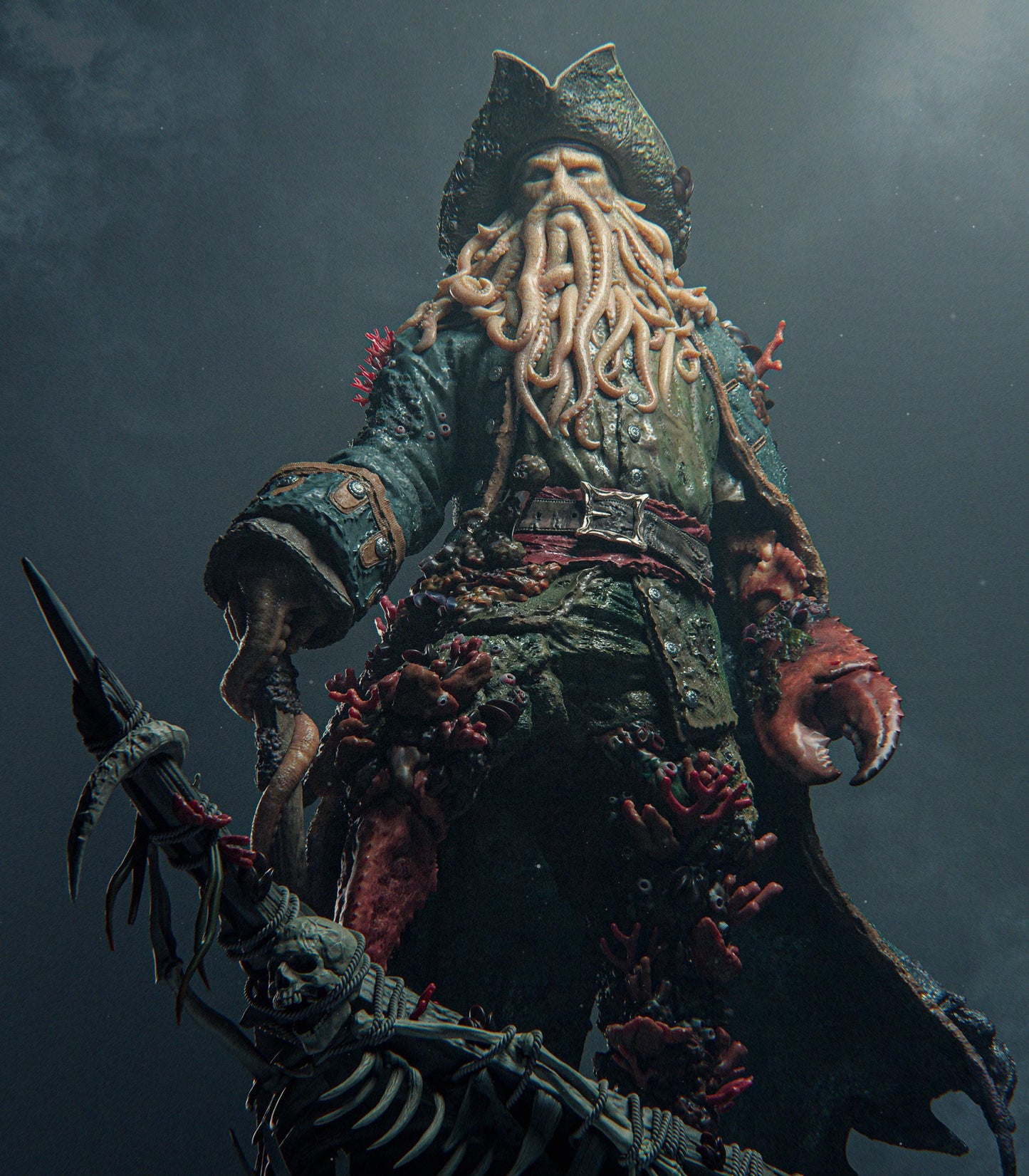 Immerse Yourself: High-Detail Davy Jones Collectible 3D Printed Statue from Pirates of the Caribbean