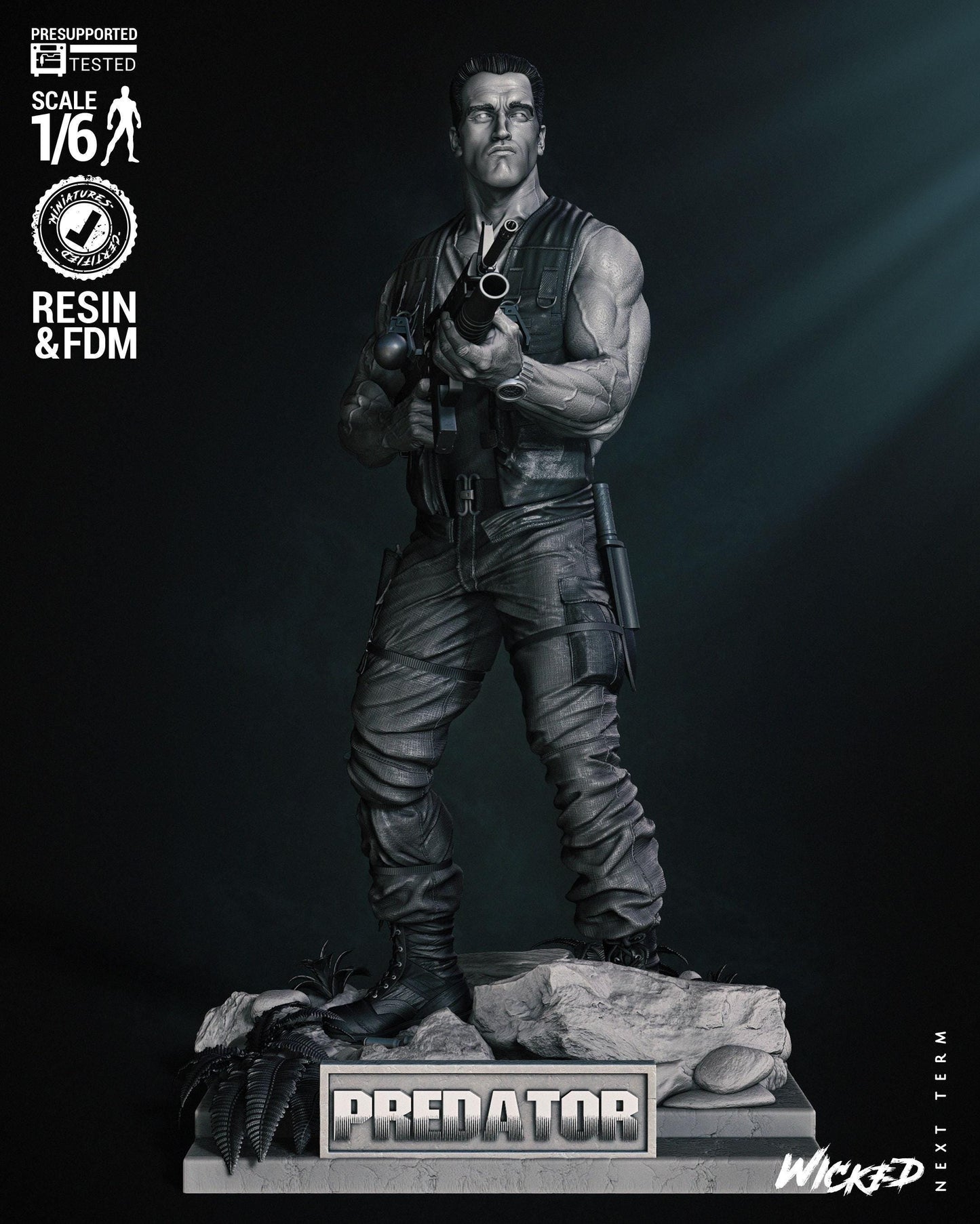 Jungle Hunter: Dutch Predator 3D Print Collectible – Iconic Action Figure