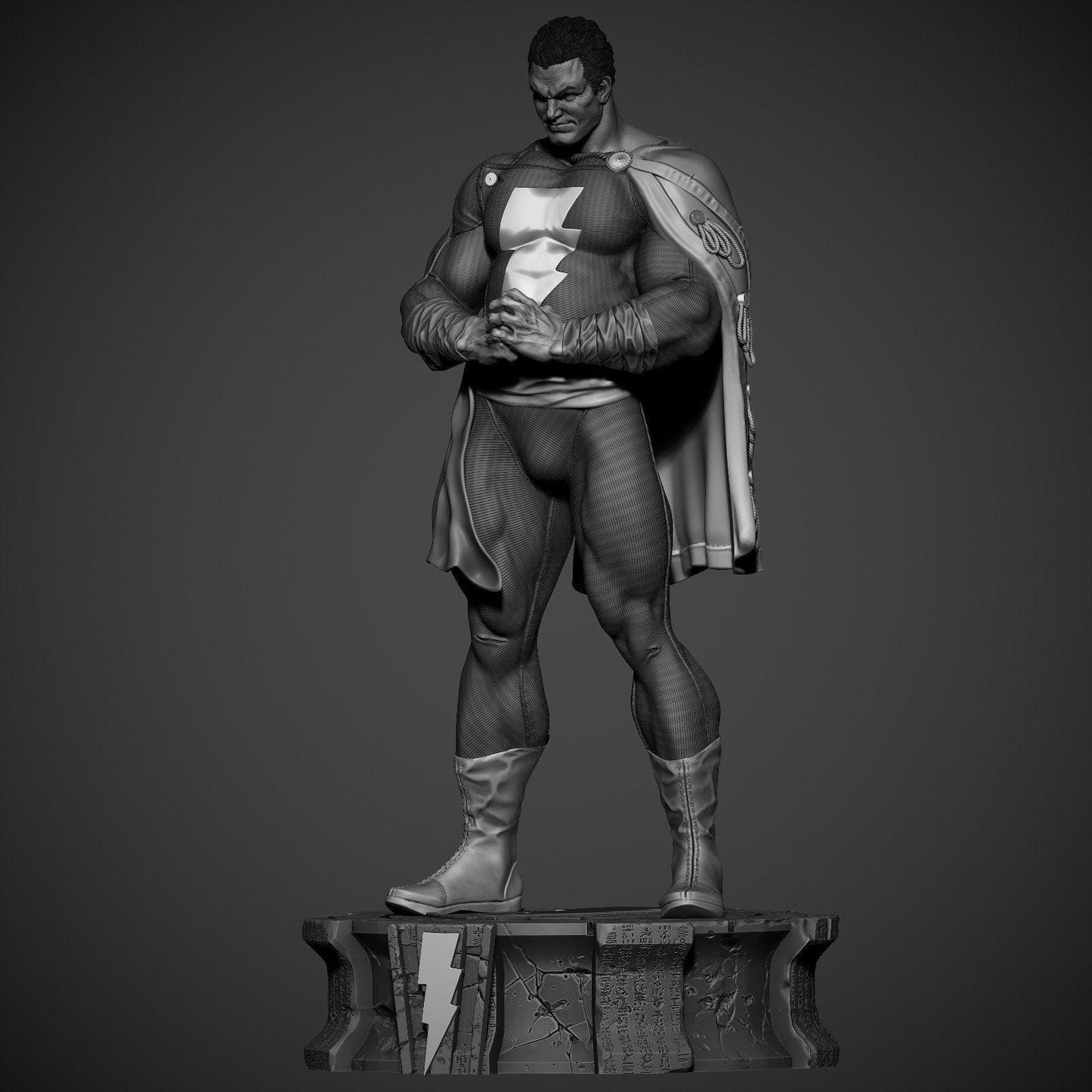 Shazam's Might: Shazam Fanart 3D Printed Collectible Statue – Heroic Figure for DC Fans