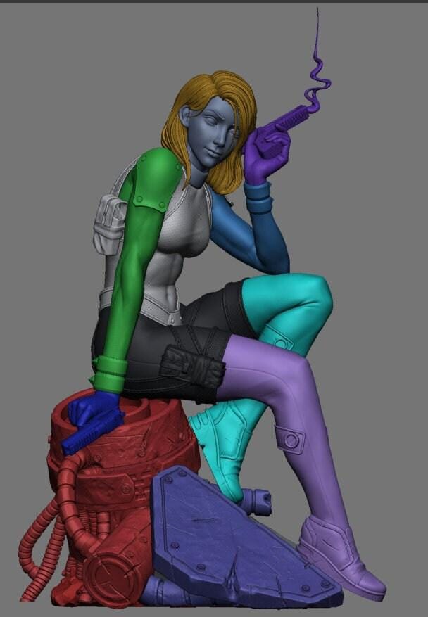 Domino Hero 3D Printed Statue: Dynamic Comic Book Collectible