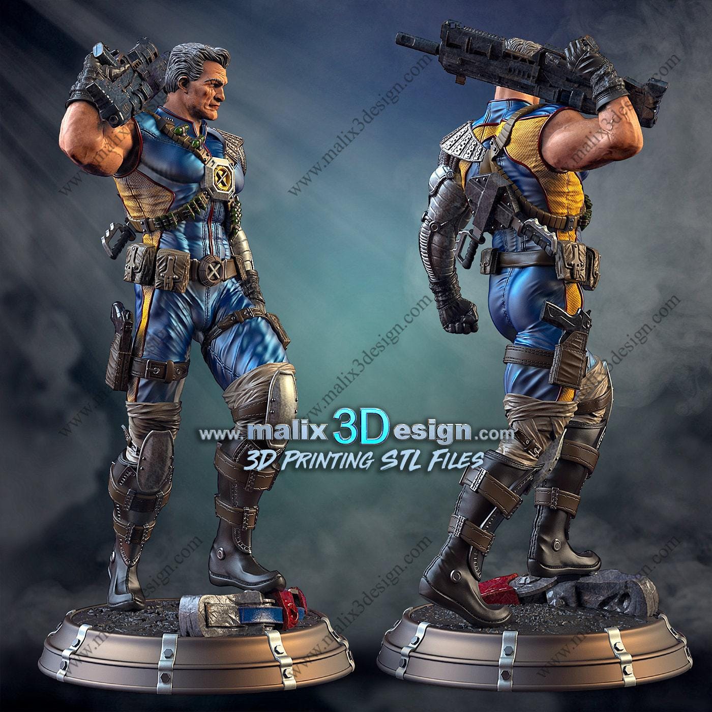 Cable 3D Printed Resin Collectible Painted Statue - X-Force Marvel Figure Hand-Finished