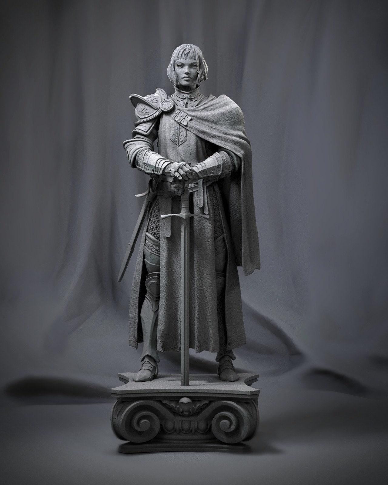 Epic Joan of Arc 3D Printed Collectible Statue | Hand-Painted Medieval Knight Figure for History Enthusiasts