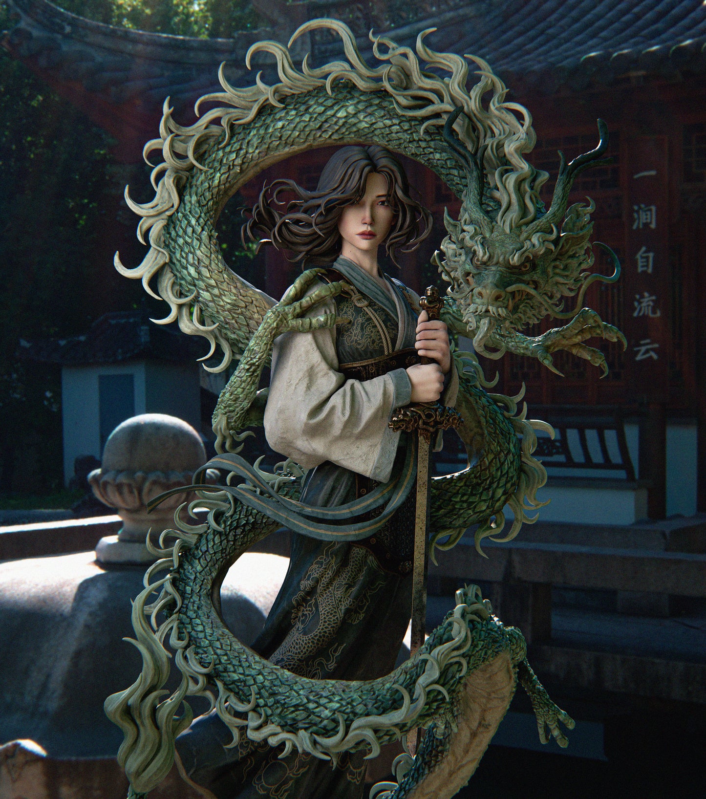 Hand-Painted Mulan 3D Printed Resin Figure - High-Quality Collectible Statue for Disney Fans