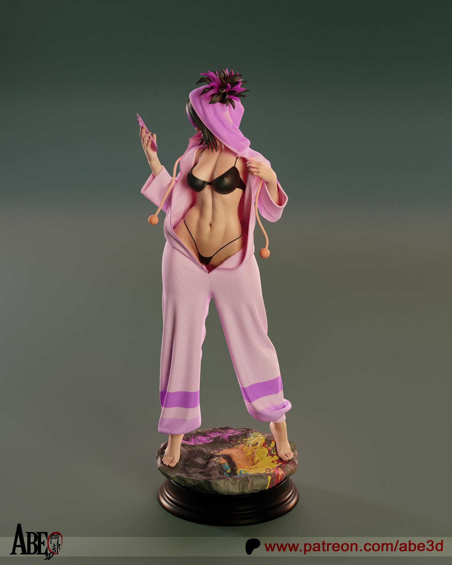 Juri Hand-Painted 3D Resin Statue - Ready-to-Display Taekwondo Siren, Street Fighter 6 Art, Villainous Centerpiece